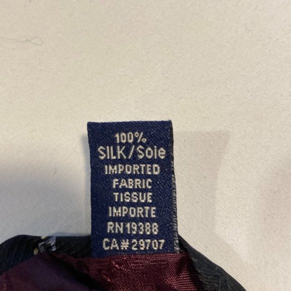 NAUTICA SILK TIE BLACK WITH BLUE DIAMONDS PRINT - Picture 3 of 5